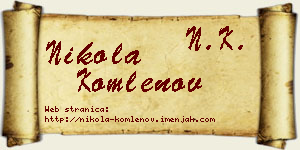 Nikola Komlenov vizit kartica
